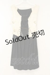 alice auaa / 14S/S【sleeps in water】 剥離ミニワンピース ブラック