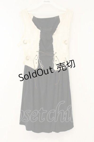 alice auaa / 14S/S【sleeps in water】 剥離ミニワンピース ブラック
