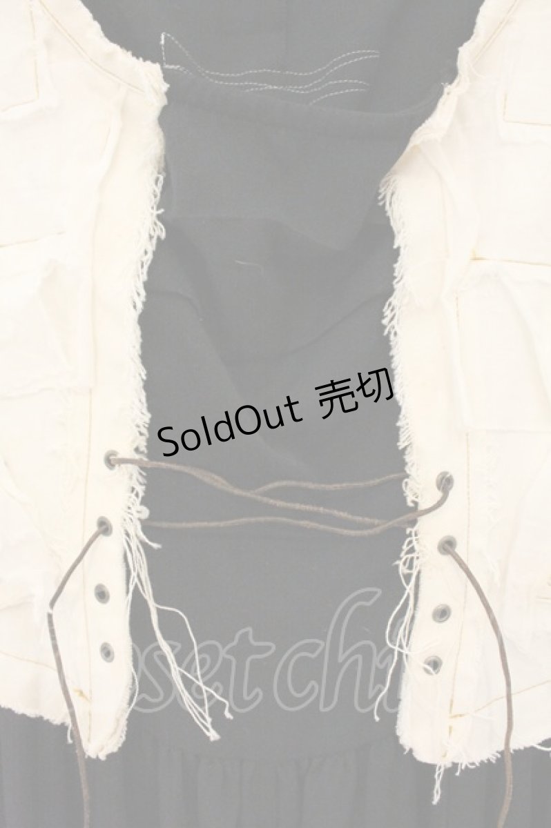 画像3: alice auaa / 14S/S【sleeps in water】 剥離ミニワンピース  ブラック×オフホワイト O-26-08-22-056-AA-OP-IG-OS (3)