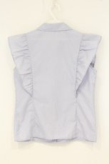 画像3: axes femme / 刺繍入ボリュームフリルブラウス F ブルー O-26-08-22-083-AX-BL-OW-OS (3)