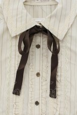 画像2: axes femme / ストライプブラウス M キナリ O-26-08-22-100-AX-BL-OW-OS (2)