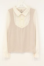 画像1: axes femme / シフォンスリーブフリルレースプルオーバー M ピンク O-26-08-22-104-AX-TO-OW-OS (1)