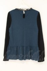 画像3: axes femme / 重ね着風プルオーバー M グリーン×クロ O-26-08-22-107-AX-TO-OW-OS (3)