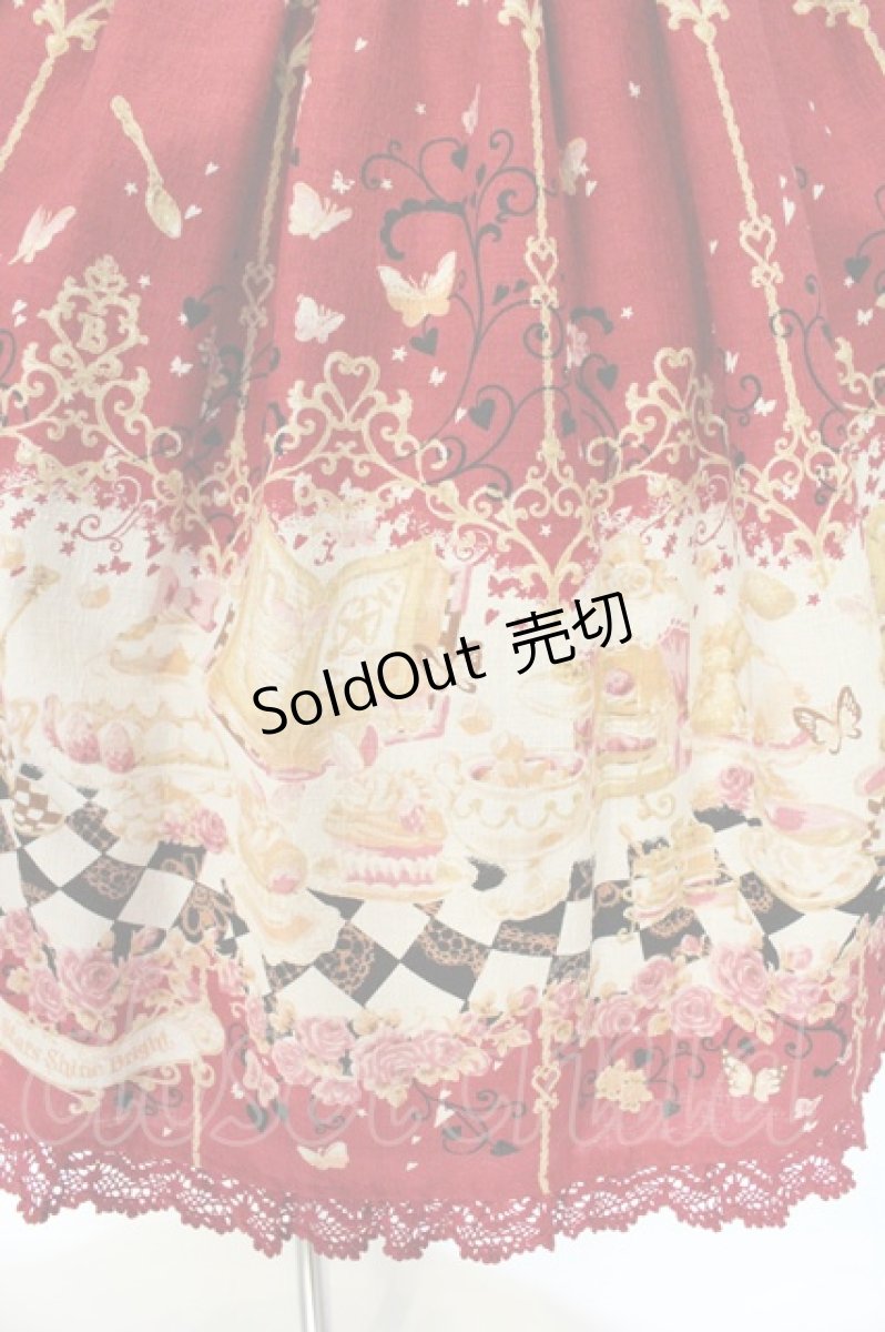 画像2: BABY,THE STARS SHINE BRIGHT / Clockwork tea party柄スカート  ローズティー（えんじ×えんじレース） O-26-08-22-112-BA-SK-OW-OS (2)