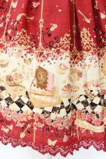 画像3: BABY,THE STARS SHINE BRIGHT / Clockwork tea party柄スカート  ローズティー（えんじ×えんじレース） O-26-08-22-112-BA-SK-OW-OS (3)