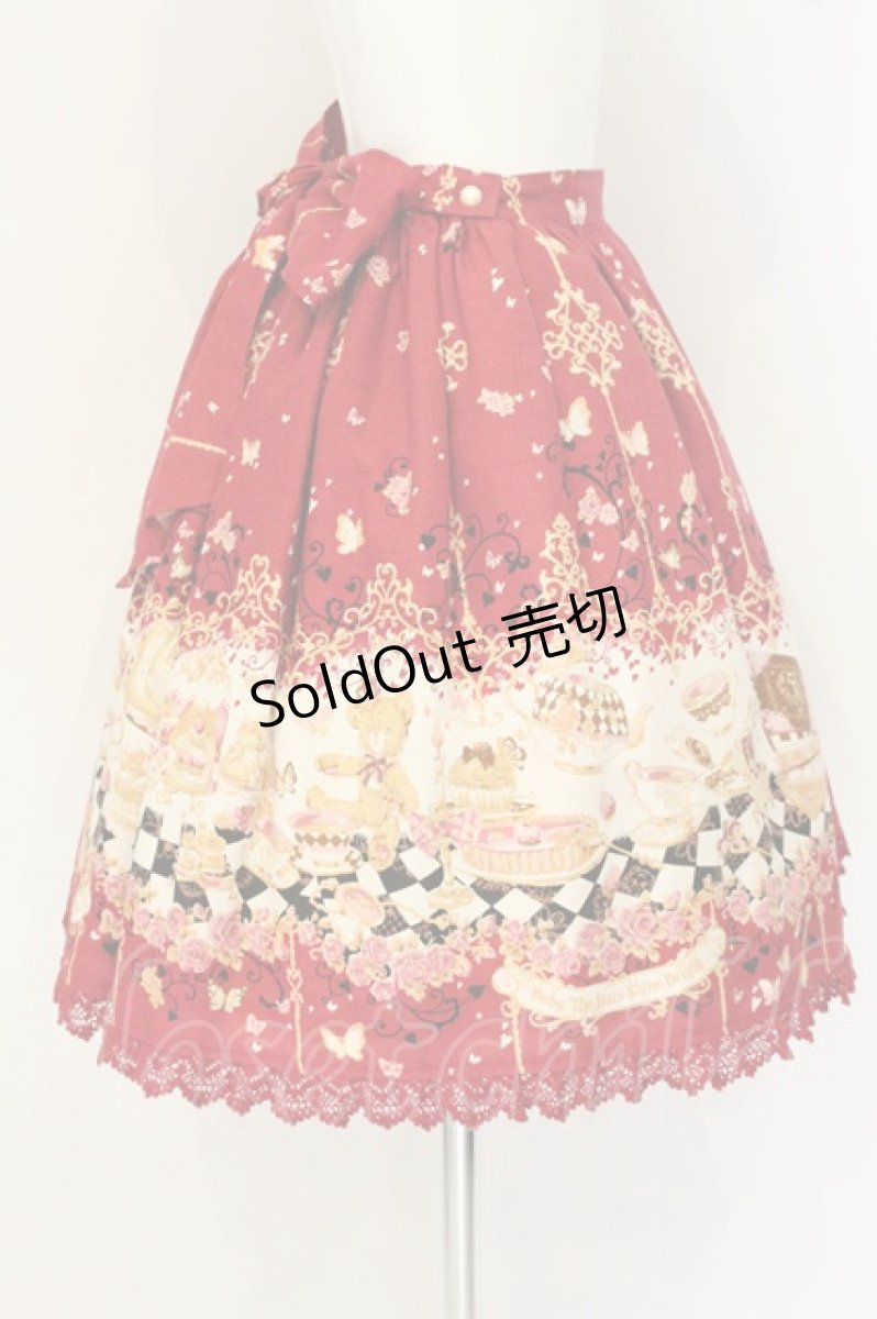 画像4: BABY,THE STARS SHINE BRIGHT / Clockwork tea party柄スカート  ローズティー（えんじ×えんじレース） O-26-08-22-112-BA-SK-OW-OS (4)