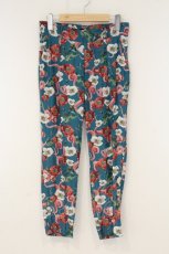 画像1: pays des fees  / 2019Autumn/Winter Collection[CUT-UP]Opium poppy Slacks　パンツ 1 グリーン×マルチカラー O-26-08-22-123-PU-PA-OW-OS (1)