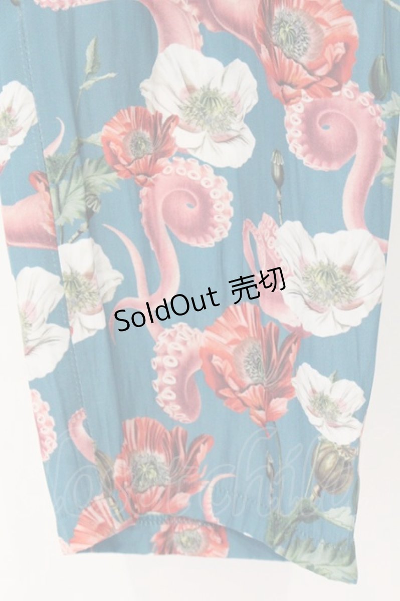 画像3: pays des fees  / 2019Autumn/Winter Collection[CUT-UP]Opium poppy Slacks　パンツ 1 グリーン×マルチカラー O-26-08-22-123-PU-PA-OW-OS (3)