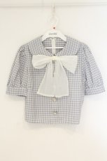 画像1: Ank Rouge / ビジュボタンチェックトップス M グレーｘシロ O-26-08-22-022-CA-BL-YM-OS (1)