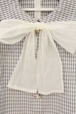 画像2: Ank Rouge / ビジュボタンチェックトップス M グレーｘシロ O-26-08-22-022-CA-BL-YM-OS (2)