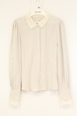 Preview of クレリックレース衿シャツ  ピンクベージュ