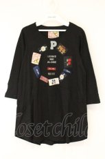 画像1: PINK HOUSE / ネームタグ配色カットソー  クロ O-26-08-24-046-LO-TO-IG-OS (1)