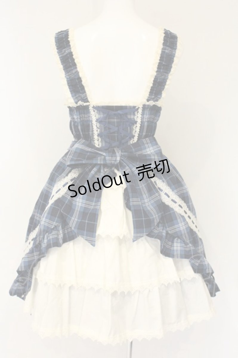 画像6: BABY,THE STARS SHINE BRIGHT / タータンチェックリボンシャーリングプリンセスジャンパースカート  ブルー O-26-08-24-069-BA-SK-IG-OS (6)