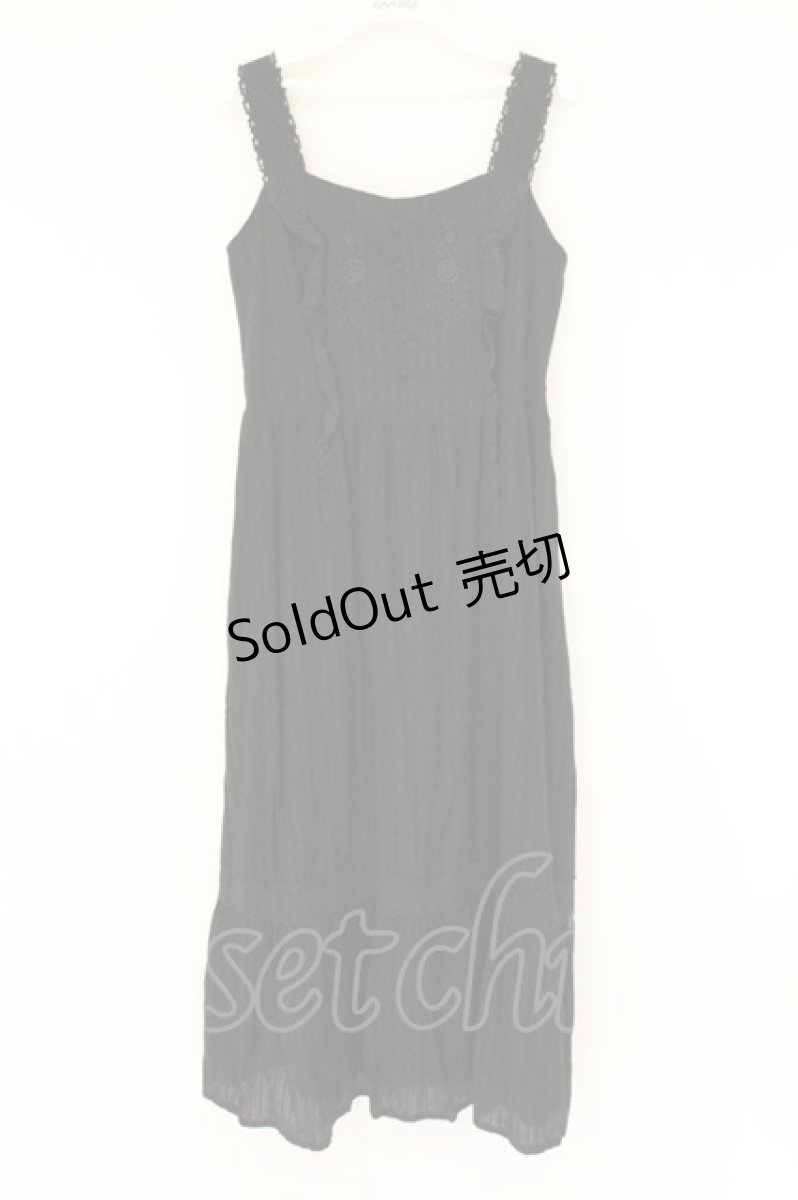 画像1: an another angelus / レース使いローズカットワークロングワンピース  クロ O-26-08-24-015-CA-OP-IG-OS (1)