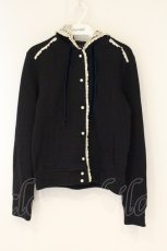 画像1: Jane Marple / トーションレース配色フード付きコットンカーディガン M ネイビー×キナリ O-26-08-24-022-JM-TO-OW-OS (1)