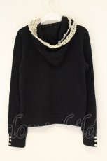 画像3: Jane Marple / トーションレース配色フード付きコットンカーディガン M ネイビー×キナリ O-26-08-24-022-JM-TO-OW-OS (3)