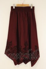 画像1: axes femme / フロッキーPTイレヘムスカート M ワイン O-26-08-25-044-AX-SK-OW-OS (1)