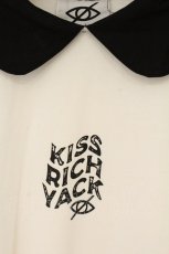 画像2: KRY CLOTHING / 「ERISD２」Aラインシルエット　衿カフスBIGTシャツ  ホワイト×ブラック O-26-08-25-052-PU-TO-IG-OS (2)