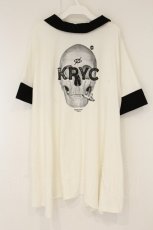 画像3: KRY CLOTHING / 「ERISD２」Aラインシルエット　衿カフスBIGTシャツ  ホワイト×ブラック O-26-08-25-052-PU-TO-IG-OS (3)