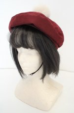 画像1: Kurumi Collaboration / KRM*ミジンコールベレー 57.5cm ワイン O-26-08-25-1001-LO-AC-OW-OS (1)