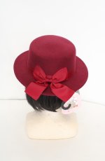 画像3: m petit by misako / TT*AMリボンカンカン帽 57.5cm ワイン O-26-08-25-1003-LO-AC-OW-OS (3)