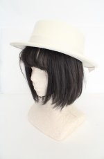 画像1: m petit by misako / TT*AMリボンカンカン帽 57.5cm オフホワイト O-26-08-25-1004-LO-AC-OW-OS (1)
