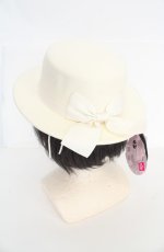 画像2: m petit by misako / TT*AMリボンカンカン帽 57.5cm オフホワイト O-26-08-25-1004-LO-AC-OW-OS (2)