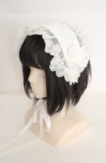画像1: ATELIER PIERROT / ギャザーヘッドドレス  ホワイト O-26-08-25-1017-EL-AC-OW-OS (1)