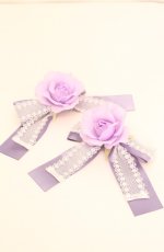 画像1: metamorphose / Maison des roses〜美しき街並み〜ローズレースリボンクリップ  ラベンダー O-26-08-25-1031-ME-AC-OW-OS (1)