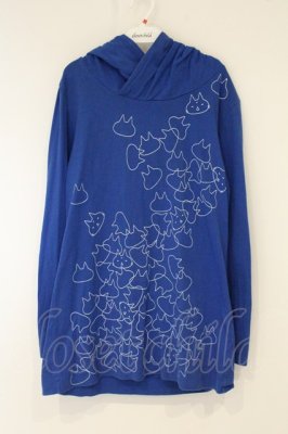 Preview of ねこいっぱいパーカーワンピース  ブルー