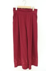 画像1: axes femme / 裾刺繍サス付ワイドパンツ M ワイン O-26-08-25-2001-AX-PA-OW-OS (1)