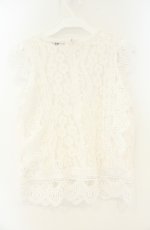 画像2: axes femme / レースノースリチュニック  シロ O-26-08-25-2052-AX-TO-OW-OS (2)
