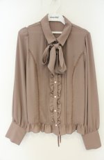 画像1: axes femme / バックレースアップブラウス F ブラウン O-26-08-25-2054-AX-BL-OW-OS (1)