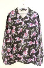 画像1: HYPER CORE / 総柄シャツ  ブラック×ピンク O-26-08-25-2060-PU-BL-OW-OS (1)