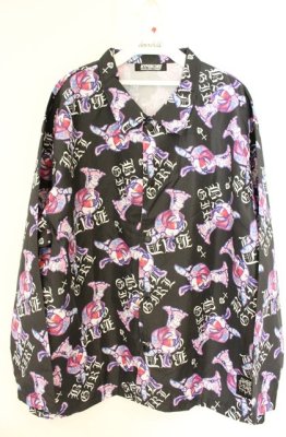 Preview of 総柄シャツ  ブラック×ピンク