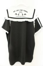 画像2: NOEMIE / クロミ フリルセーラージャージチュニック  クロ×シロ O-26-08-25-2027-LO-TS-OW-OS (2)