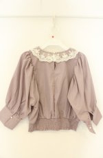 画像2: axes femme POETIQUE / 綿タッチボリューム袖ブラウス M ピンク O-26-08-25-2032-AX-BL-OW-OS (2)