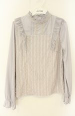 画像1: axes femme / 総レースプルオーバー M グレー O-26-08-25-2033-AX-TO-OW-OS (1)