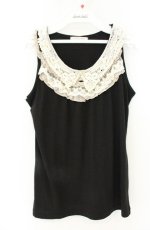 画像1: axes femme / レース&パール襟タンク M クロ O-26-08-25-2034-AX-TO-OW-OS (1)