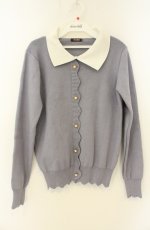 画像1: axes femme / レイヤード風プルオーバー M ブルーグレー O-26-08-25-2043-AX-TO-OW-OS (1)