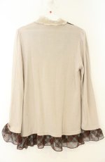 画像2: axes femme / 柄ブロッキングプルオーバー M ベージュ O-26-08-25-2046-AX-TO-OW-OS (2)