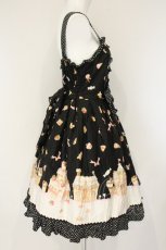 画像4: Angelic Pretty / お菓子の国シャーリングジャンパースカート  クロ O-26-08-25-089-AP-OP-OW-OS (4)