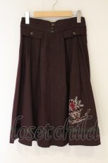 画像1: axes femme / ローズ刺繍フレアスカート F ワイン O-26-08-25-018-AX-SK-IG-OS (1)