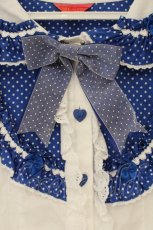 画像2: BABY,THE STARS SHINE BRIGHT / Sweetheart Parfaiteriaカフェブラウス  シロ×ブルー O-26-08-25-024-BA-BL-IG-OS (2)