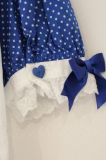 画像3: BABY,THE STARS SHINE BRIGHT / Sweetheart Parfaiteriaカフェブラウス  シロ×ブルー O-26-08-25-024-BA-BL-IG-OS (3)