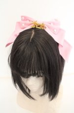 画像1: Angelic Pretty / Angelicプレートグログランリボンカチューシャ  ピンク O-26-08-26-050-AP-AC-OW-OS (1)