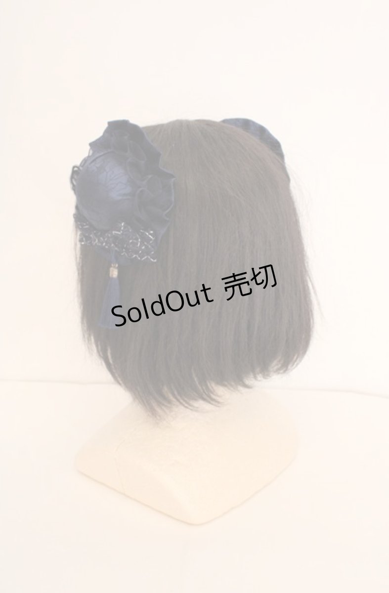 画像2: Hoshibako Works / 藤花集中華風お団子クリップ式ヘッドドレス  ネイビー O-26-08-26-007-LO-AC-IG-ZT772-F002 (2)