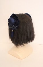 画像2: Hoshibako Works / 藤花集中華風お団子クリップ式ヘッドドレス  ネイビー O-26-08-26-007-LO-AC-IG-OS (2)