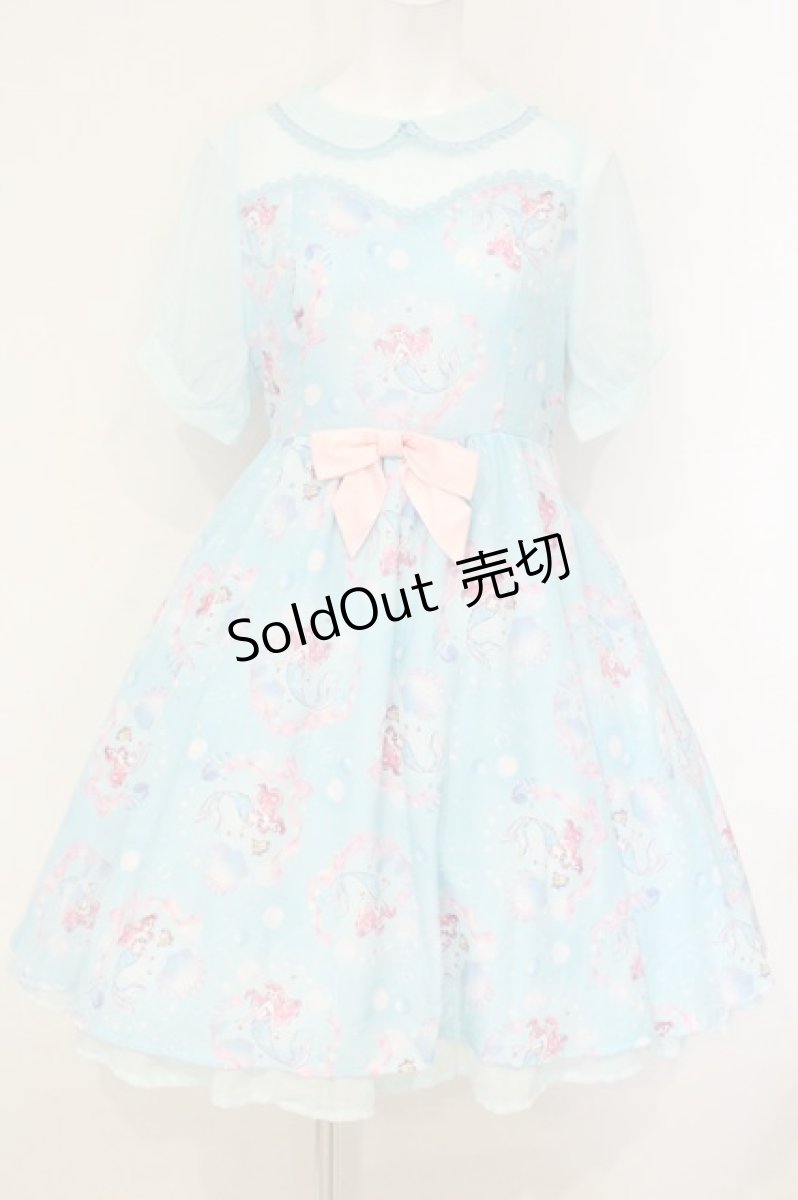 画像1: Angelic Pretty / Disney Crystal Dream Mermaid アリエル＆フランダーワンピース L サックス O-26-08-27-003-AP-OP-IG-OS (1)