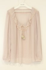 画像1: Franche Lippee / ふんわりポンポンブラウス 3L(FL5) ピンク系 O-26-08-27-027-LO-BL-IG-OS (1)